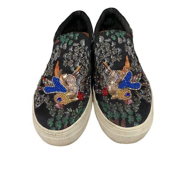 Steven Madden Exquisite Bluebird Of Joy Happiness Prosperity Black Flats 10M - Picture 4 of 11
